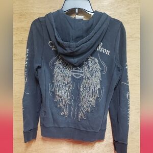 Harley Davidson Ladies Black Hooded Full Zip Sweatshirt/Jacket Medium